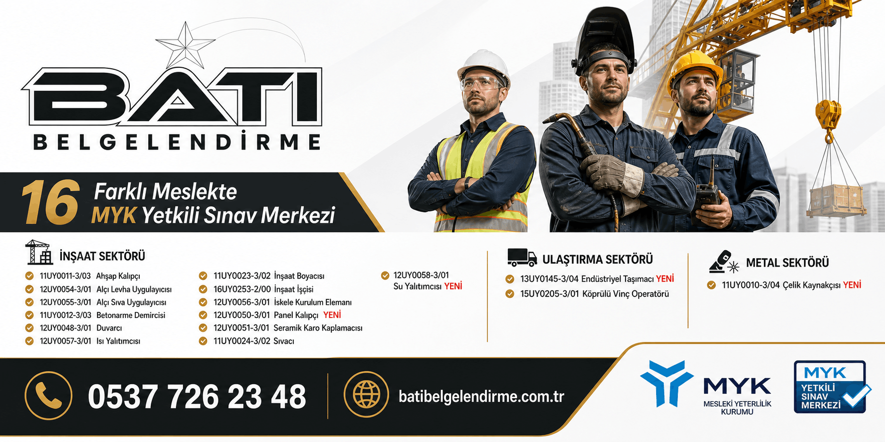 İnşaat Sektörü Profesyonelleri - MYK Belgelendirme